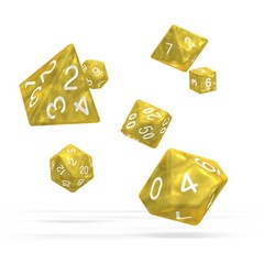 Oakie Doakie Dice RPG Set 7 Dice - Marble, Yellow