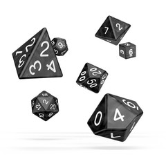 Oakie Doakie Dice - RPG-Set Marble Black