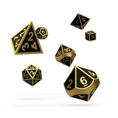 Oakie Doakie Dice - RPG-Set Metal Alchemy Gold