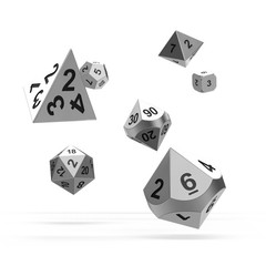 Oakie Doakie Dice - RPG-Set Metal Mercury