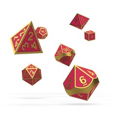 Oakie Doakie Dice - RPG-Set Metal Glow in the Dark Golden Princess