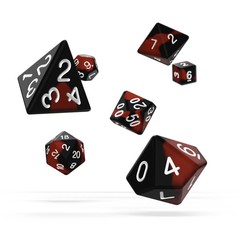 Oakie Doakie Dice RPG Set 7 Dice - Glow in the Dark, Lava