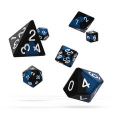 Oakie Doakie Dice RPG Set 7 Dice - Glow in the Dark, Deep Ocean