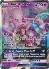 Mewtwo GX SM196 Wave Holo Promo - Detective Pikachu Mewtwo GX Case File