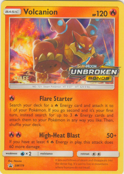 Volcanion - SM179 - STAFF Prerelease Promo