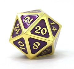 Dire d20 - Gold Amethyst