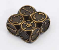 Set of 4 Brute Force Fudge Dice - Battleworn Gold