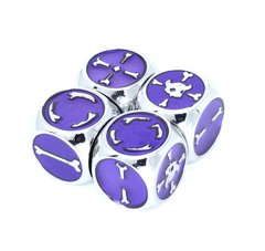 Set of 4 Brute Force Fudge Dice - Silver Amethyst