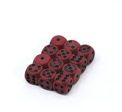 12mm D6s - Blood Golem set of 12 D6 + Small Velvet Bag