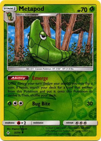 Metapod - 3/214 - Uncommon - Reverse Holo Metapod - 3/214 - Uncommon - Reverse Holo