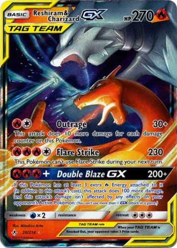 Damaged Reshiram & Charizard Tag Team GX - 20/214 - Ultra Rare
