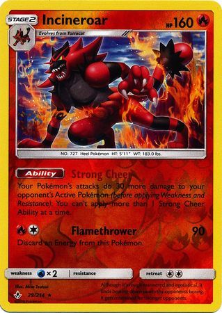 Incineroar - 29/214 - Rare - Reverse Holo