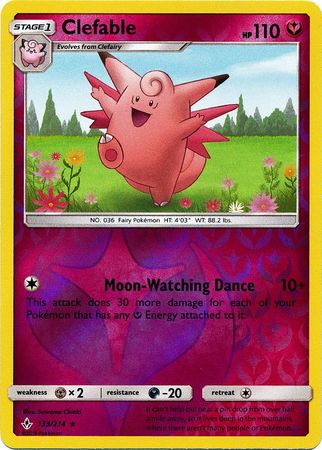 Clefable - 133/214 - Rare - Reverse Holo