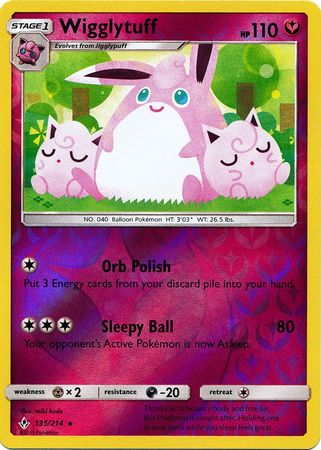 Wigglytuff - 135/214 - Rare - Reverse Holo Wigglytuff - 135/214 - Rare - Reverse Holo