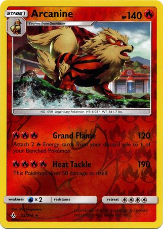 Arcanine - 22/214 - Reverse Holo Rare