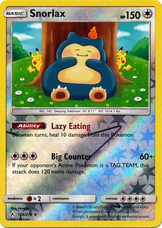 Snorlax - 158/214 - Reverse Holo Rare