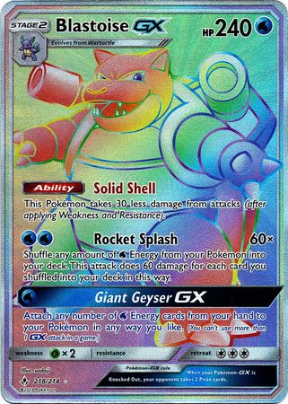 Blastoise GX Secret Rare - 218/214