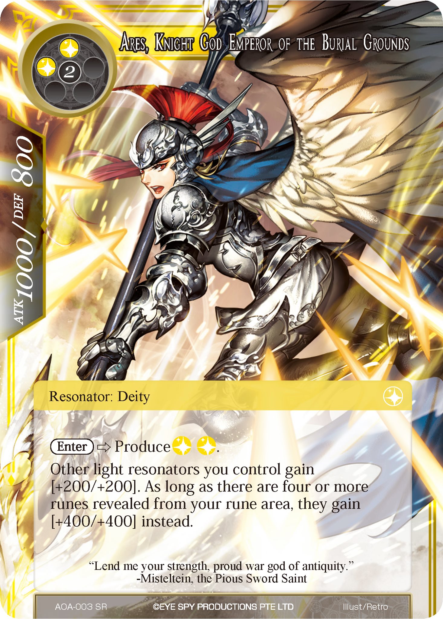 Ares, Knight God Emperor of the Burial Grounds - AOA-003 - SR Ares, Knight God Emperor of the Burial Grounds - AOA-003 - SR