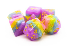 Old School RPG Dice Set: Gradients - Cotton Candy