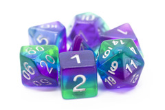 Old School RPG Dice Set: Gradients -  Translucent Blue Aurora