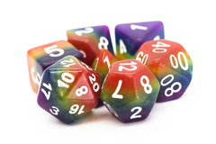 Old School RPG Dice Set: Gradients - Rainbow