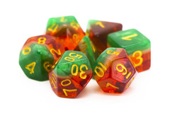 Old School RPG Dice Set: Gradients - Watermelon Yum!