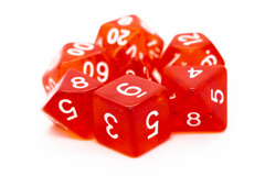 Old School RPG Dice Set: Translucent Red