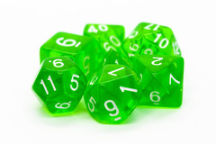 Old School RPG Dice Set: Translucent Light Green