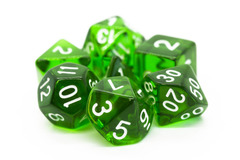 Old School RPG Dice Set: Translucent Green