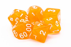 Old School RPG Dice Set: Translucent Orange