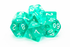 Old School RPG Dice Set: Translucent Teal