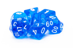 Old School RPG Dice Set: Translucent Blue