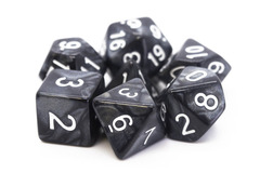 Old School RPG Dice Set: Pearl Drop - Black