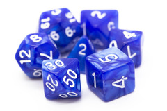 Old School RPG Dice Set: Pearl Drop - Blue