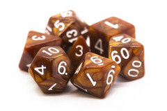 Old School RPG Dice Set: Pearl Drop - Brown