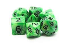 Old School RPG Dice Set: Pearl Drop - Forest Green w/ Black