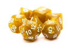 Old School RPG Dice Set: Pearl Drop - Gold