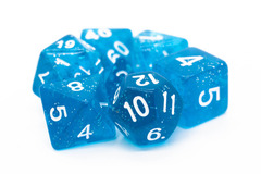 Old School RPG Dice Set: Sparkle - Translucent Blue