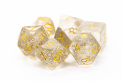 Old School RPG Dice Set: Sparkle - Translucent Clear