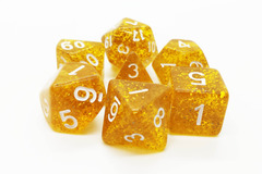 Old School RPG Dice Set: Sparkle - Translucent Gold