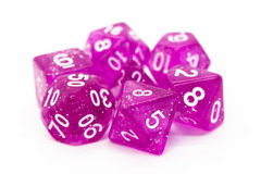 Old School RPG Dice Set: Sparkle - Translucent Magenta