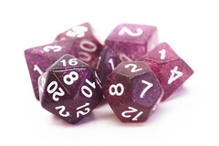 Old School RPG Dice Set: Sparkle - Translucent Purple