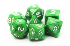 Old School RPG Dice Set: Pearl Drop - Jade Green