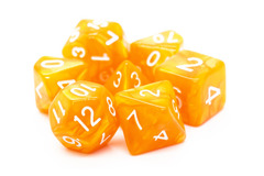 Old School RPG Dice Set: Pearl Drop - Orange