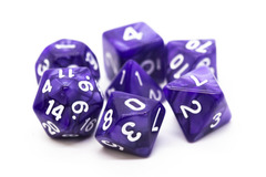 Old School RPG Dice Set: Pearl Drop - Purple