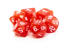 Old School RPG Dice Set: Pearl Drop - Red