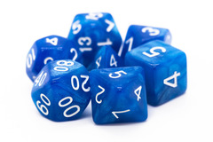 Old School RPG Dice Set: Pearl Drop - Shimmer Blue