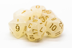 Old School RPG Dice Set: Pearl Drop - Shimmer White