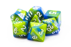 Old School RPG Dice Set: Vorpal - Light Blue & Green