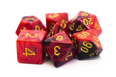 Old School RPG Dice Set: Vorpal - Black & Red w/ Gold